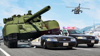 Tank Rage with Police Pursuit - Beamng drive