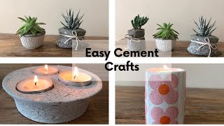 Cement Craft Ideas for your Home | cement planter |candle holder diy