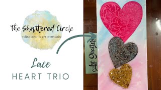 Lace Heart Trio (Glass & Resin Art Tutorial)