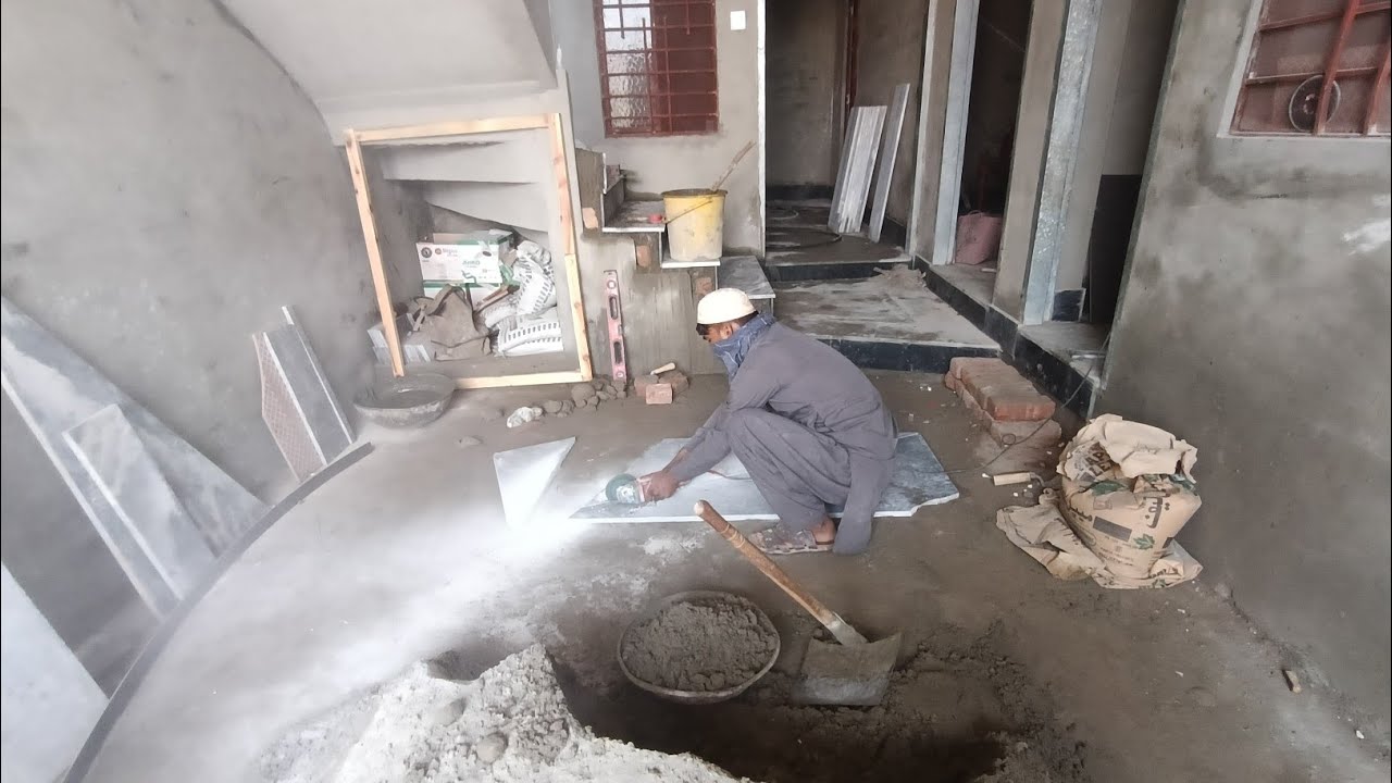 stair marble ka kam Ami ky Ghar me# construction work vlog marble tile work vlog