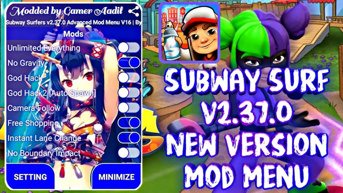 Subway Surfers v2.36.0 Advanced Mod Menu Apk V15 [God Hack,Speed