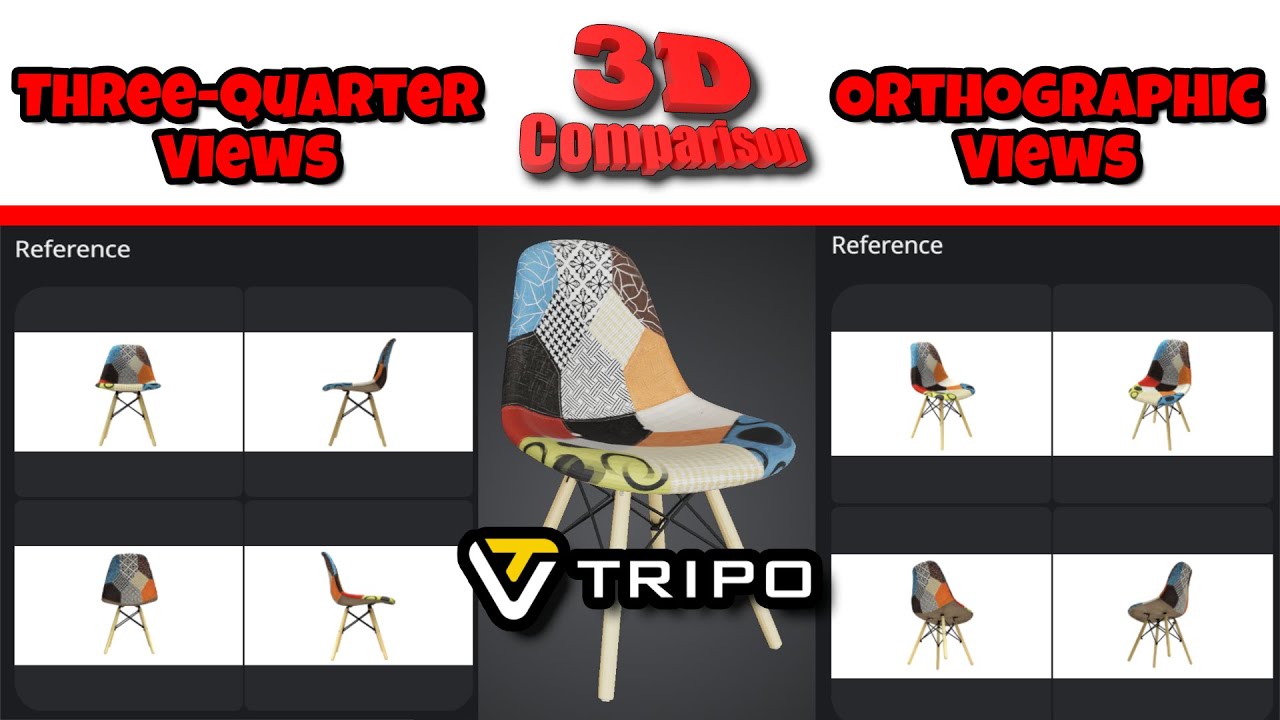 Tripo 3D Patchwork Chair Case Study Why Oblique Three Quarter Views ...