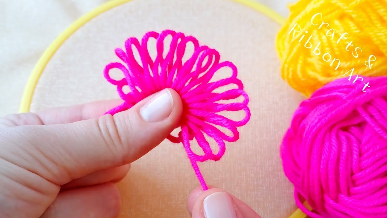 It's so Beautiful !! Super Easy Flower Craft Ideas with Wool - Hand ...