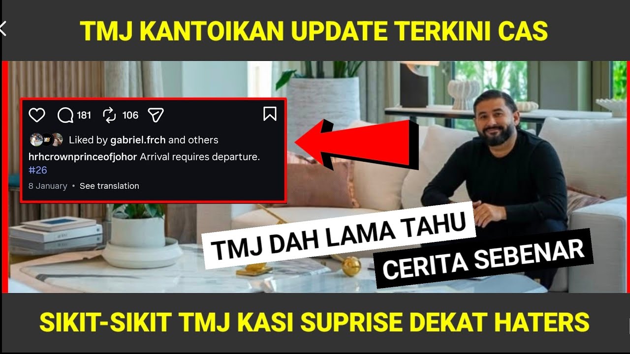 TERKINI: INI HINT TMJ KANTOI KAN UPDATE CAS, TAPI RAMAI TAK NAMPAK 🔥‼️