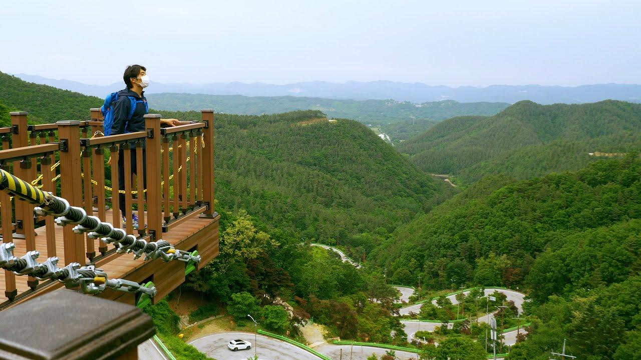 시골 마을을 걷고 산길을 올라야 만나는 전망대 속리산둘레길(말티재) | Solo Hiking Mt Songnisan Trail, Korea | 말티재 전망대 하이킹,트레킹 4K