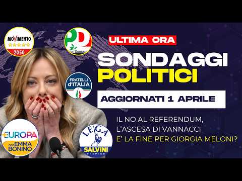 Video Ultimo minuto: dati Sondaggi Politici 1 aprile un partito vola, chi invece rischia di fallire?