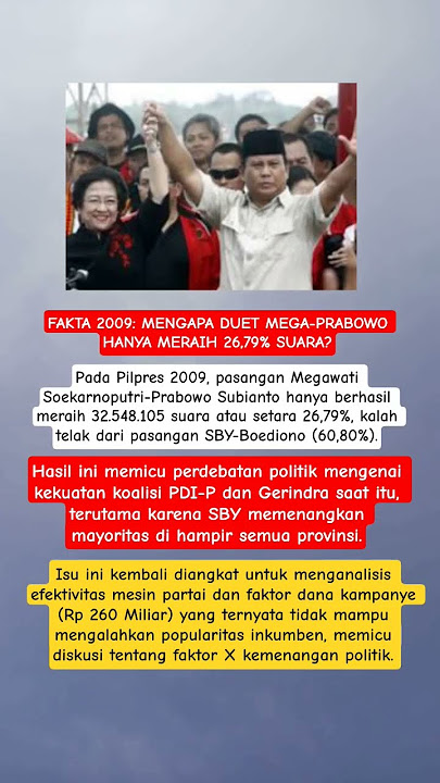 MENGAPA DUET MEGA-PRABOWO HANYA MERAIH 26,79% SUARA?