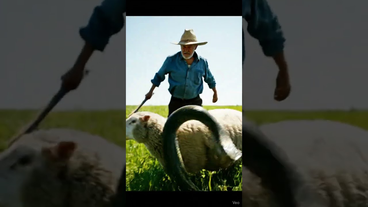 Farmer Saves Sheep From Giant Snake!