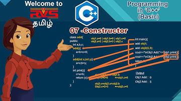 07  Constructor  Programming in C++ Basic   RVS Tech  Tamil