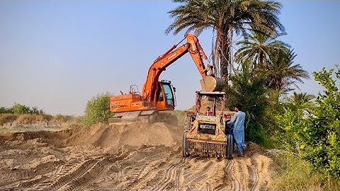 Excavator Loading Soil into Tractor Trolley | Powerful Excavator Working Video 