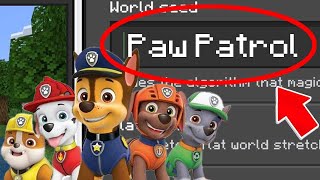 Minecraft: Whats On PAW PATROLS New SECRET SEED