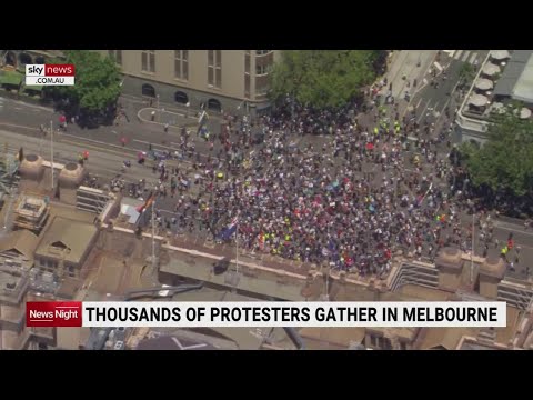 Thousands of protesters gather in Melbourne