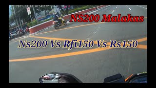 Ns200 Vs Rfi150 Vs Rs150|Lakas ng Ns200 |napa subok|along Q.c Ave|Jan.3,2021|Shoutout kay papz Ns200 screenshot 3