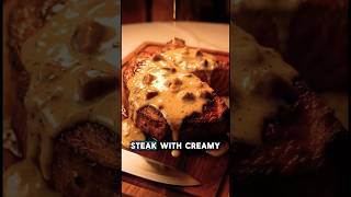 Title: Creamy Steak 🥩🔥Description:Juicy steak covered in rich creamy sauce #shorts #steak #food