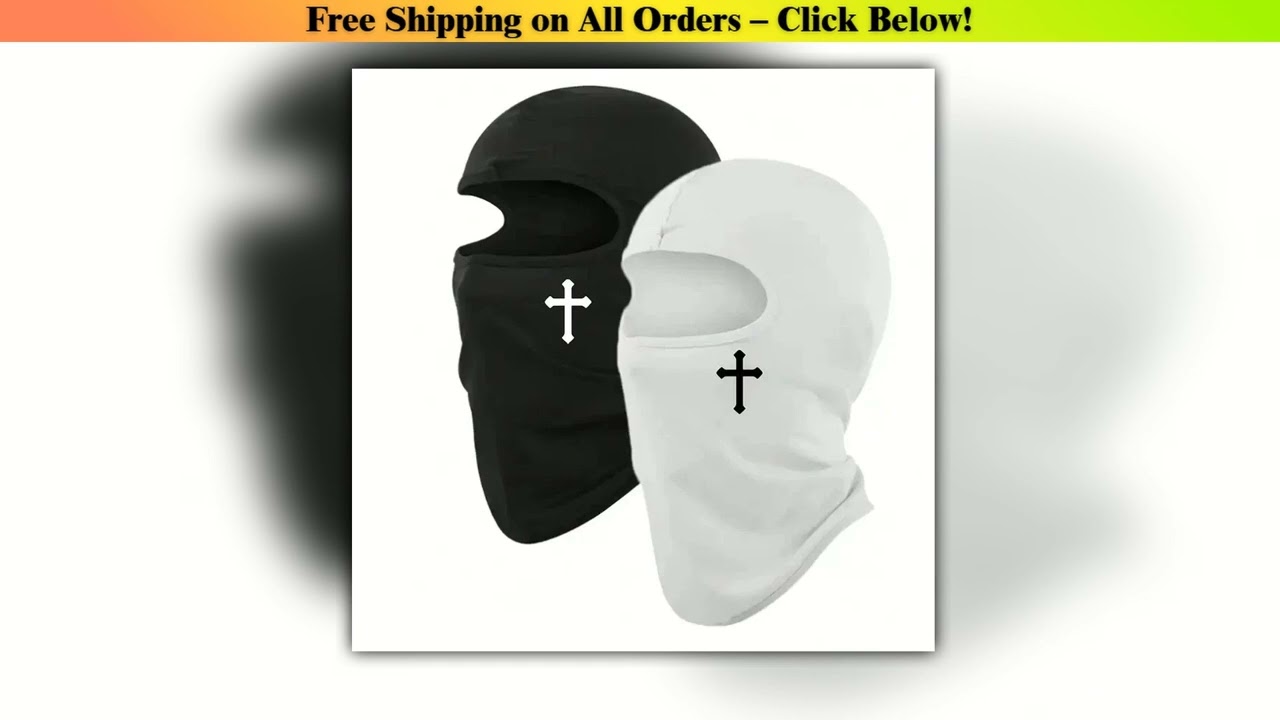 Breathable Black Cross Balaclava Caps for Men Face Ski Mask Beanie Four Seasons Bicycle Hiking