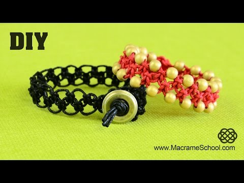 DIY Easy ZigZag Square Knot Loops Bracelet | Macrame School