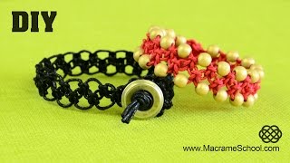 DIY Easy ZigZag Square Knot Loops Bracelet | Macrame School