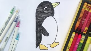How to draw #Cute penguin 🐧 step by step | Easy Penguin drawing for kids | #penguin #drawing
