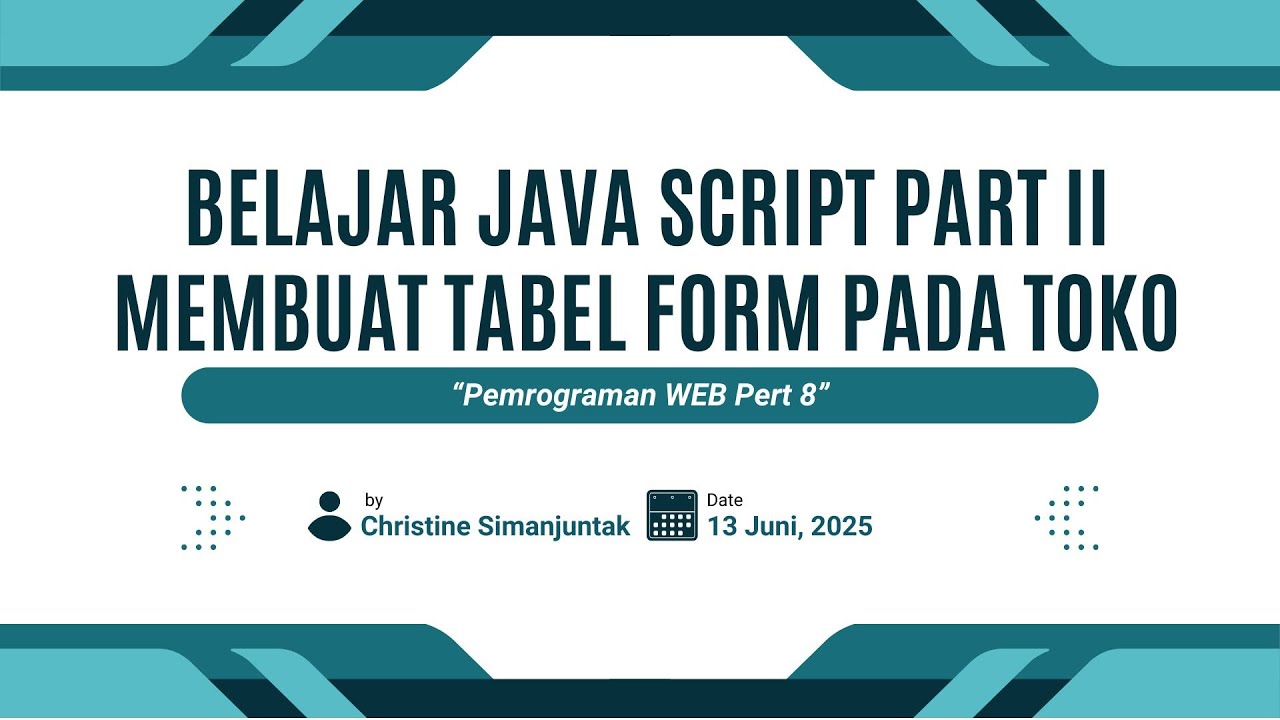 PRAKTIKUM 8 || BELAJAR JAVA SCRIPT || MEMBUAT TABEL FORM PADA TOKO ...