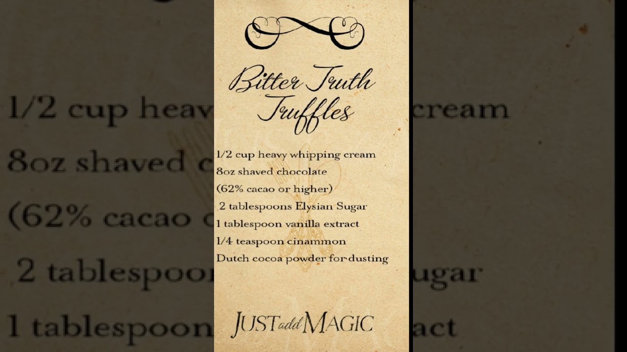 Bitter truth truffles written recipe.| JUST ADD MAGIC RECIPES.