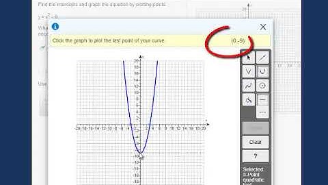 Drawing easily a parabola with 3 points in Mymathlab