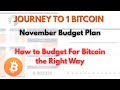 Budgeting for November | How to Budget for Bitcoin