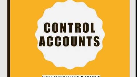 IGCSE Accounting Control Account