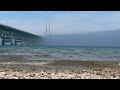 Fog rolls across the Mackinac Bridge