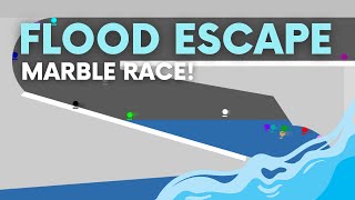 Flood Escape - Survival Algodoo Marble Race