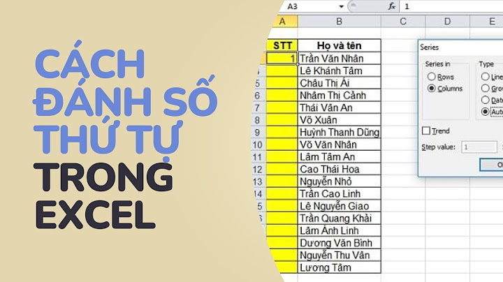 Đánh số thứ tự cho các giá trị giống nhau