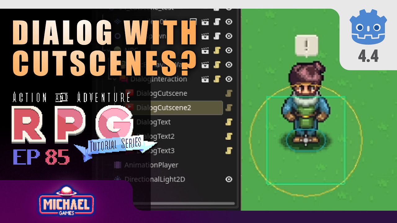 Dialog Cutscenes - 01 // E85 /// Make a 2D AARPG in Godot 4 - YouTube