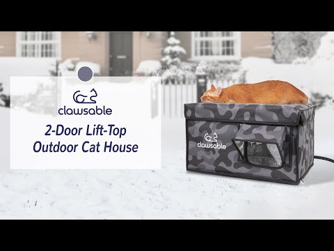 NEW ARRIVAL] Clawsable 2-Door Lift-Top Outdoor Cat House - YouTube