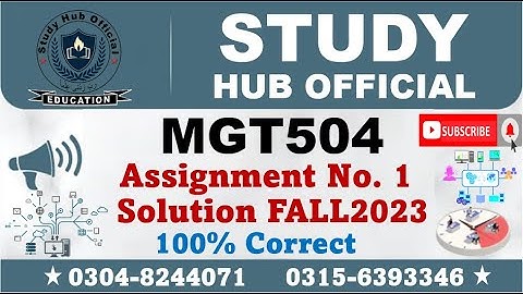 MGT504 Assignment 1 Solution Fall 2023, MGT504 Assignment 1 solution 2023, MGT504 assig 1 solution