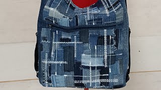 Джинсовая сумка-трансформер в стиле боро #denimbags #diy