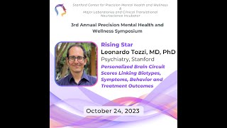 2023 Stanford Precision Mental Health & Wellness Symposium - Rising Star - Dr. Leonardo Tozzi