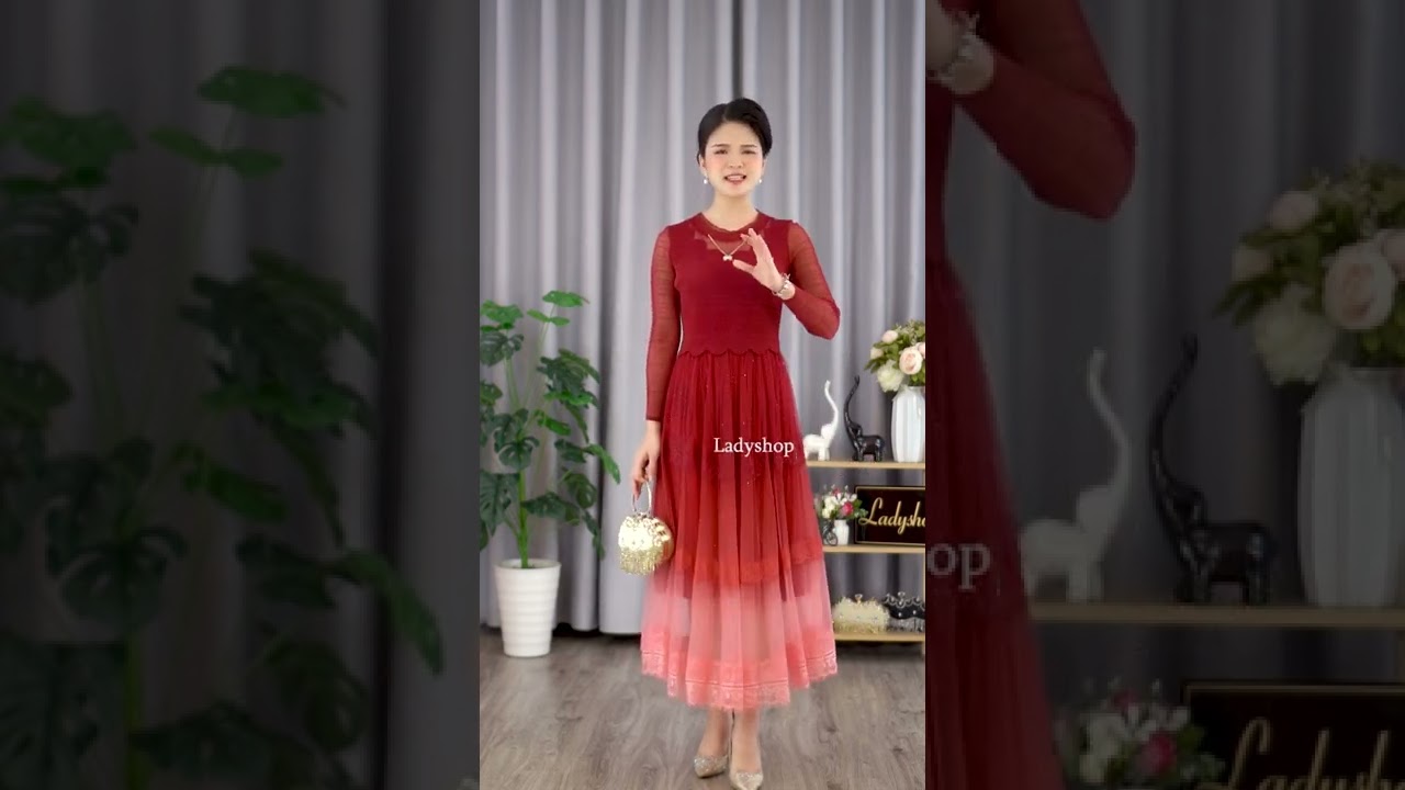 Thời Trang Trung Niên Đầm dập ly đi tiệc sang trọng... - youtube