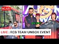 Live  rcb unbox event  team arrives at m chinnaswamy stadium  virat kohli  maxwell  faf