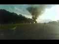 Truck caught on fire on highway