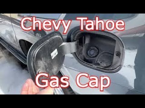 How do you open the gas tank on a 2021 Chevy Tahoe?