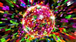 Colorful Big Disco Ball Lights - 4K Colorful Disco Ball Spinning | Background Party