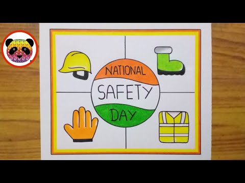 National Safety Day Drawing / National Safety Day Poster / Safety Day Drawing