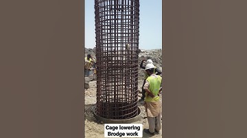 Pile cage lowering for construction of Bridge #foryoupage #augarmachinetariq #augarmachine #concrete