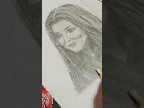 How to draw pencil portrait / Pencil portrait of Hayat / How to make easy sketch #shorts #yt_shorts