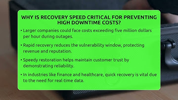 Why Is Recovery Speed Critical For Preventing High Downtime Costs? - SecurityFirstCorp.com