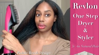 Curly Hair to Straight Hair | Revlon One Step Hair Dryer and Styler | Paddle Brush| Natural Hair