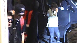 Monday, november 19, 2012 - selena gomez and justin bieber arrive in
the same van at benihana encino, ca, after went to hospital earlier
the...