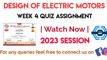 Design Of Electric Motors Week 4 Quiz Assignment Solution | NPTEL 2023 | SWAYAM