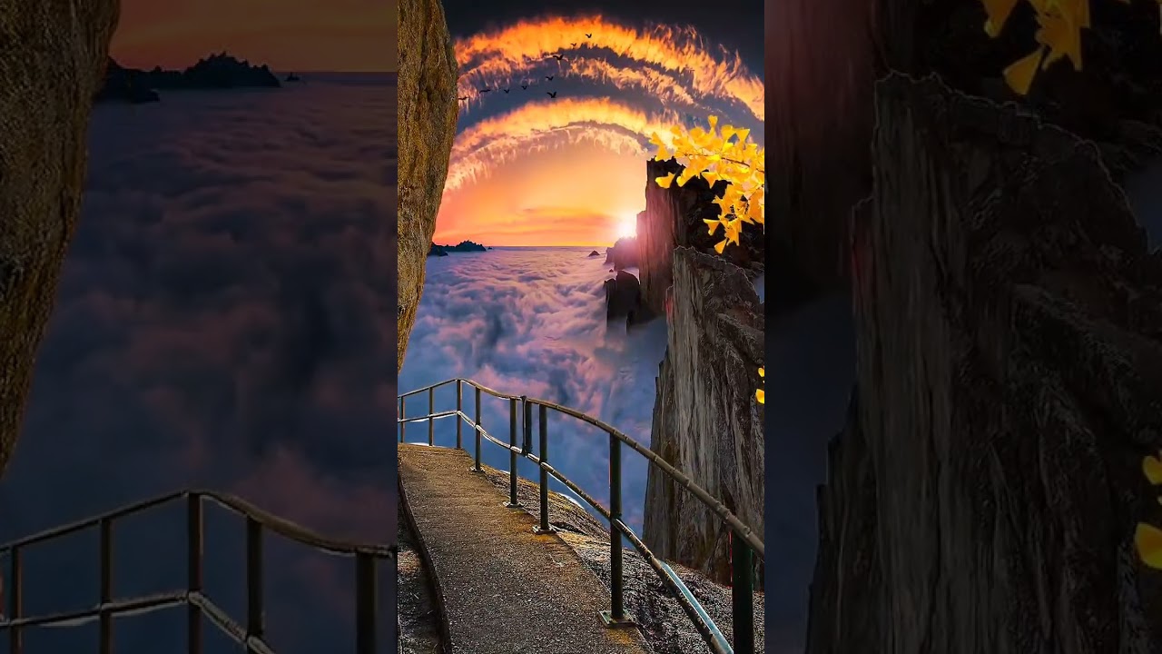 The red scales of the distant waves are knitted together, and the mist is open on a golden plate.