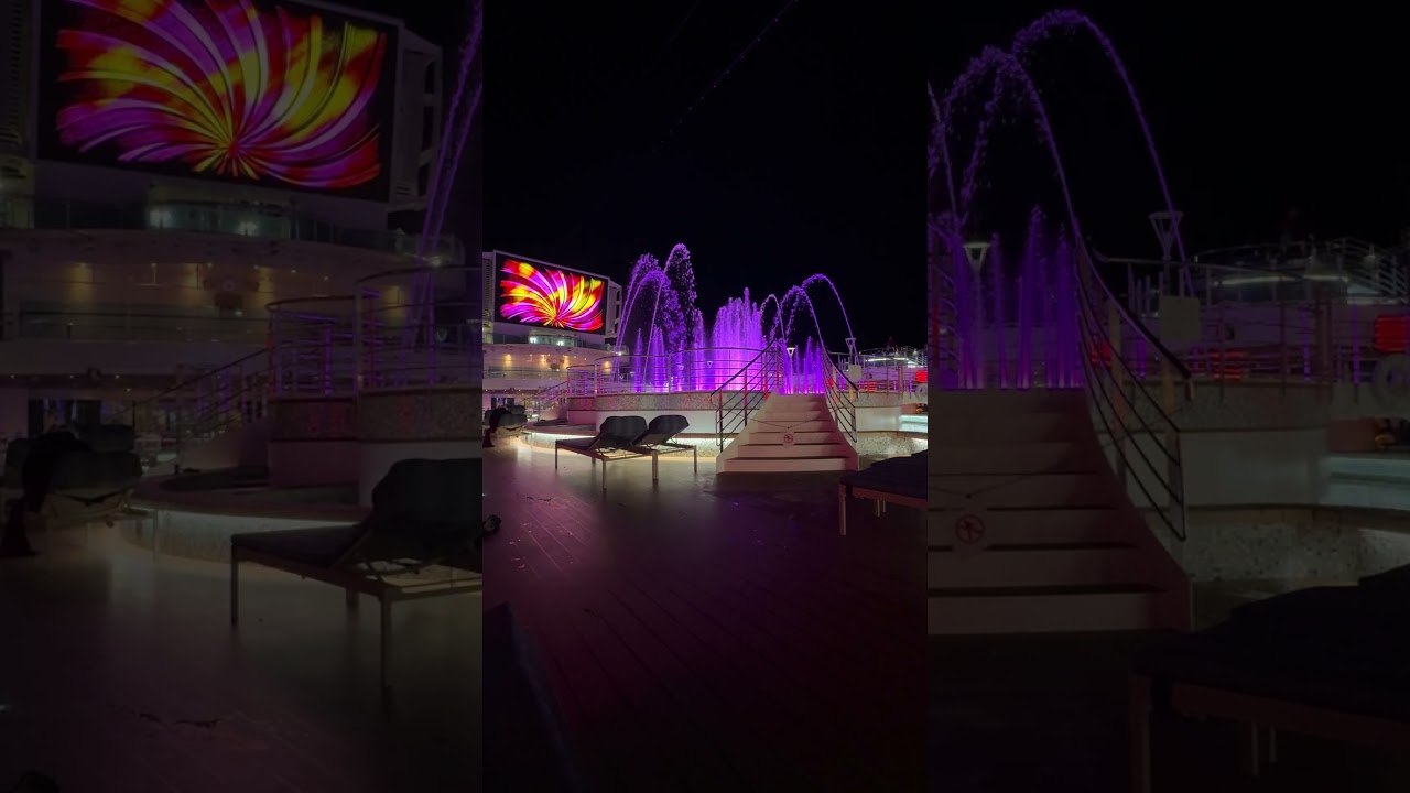 Not as big as Bellagio, but still cool for a cruise ship ! Virgin voyages ￼￼