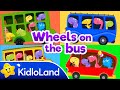 Wheels on The Bus Go Round and Round | Nursery Rhymes Kids Songs | Dino Song for Kids | KidloLand